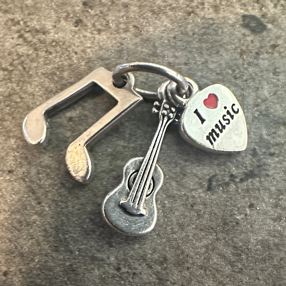 Pandora Silver Music Note and Guitar Charm